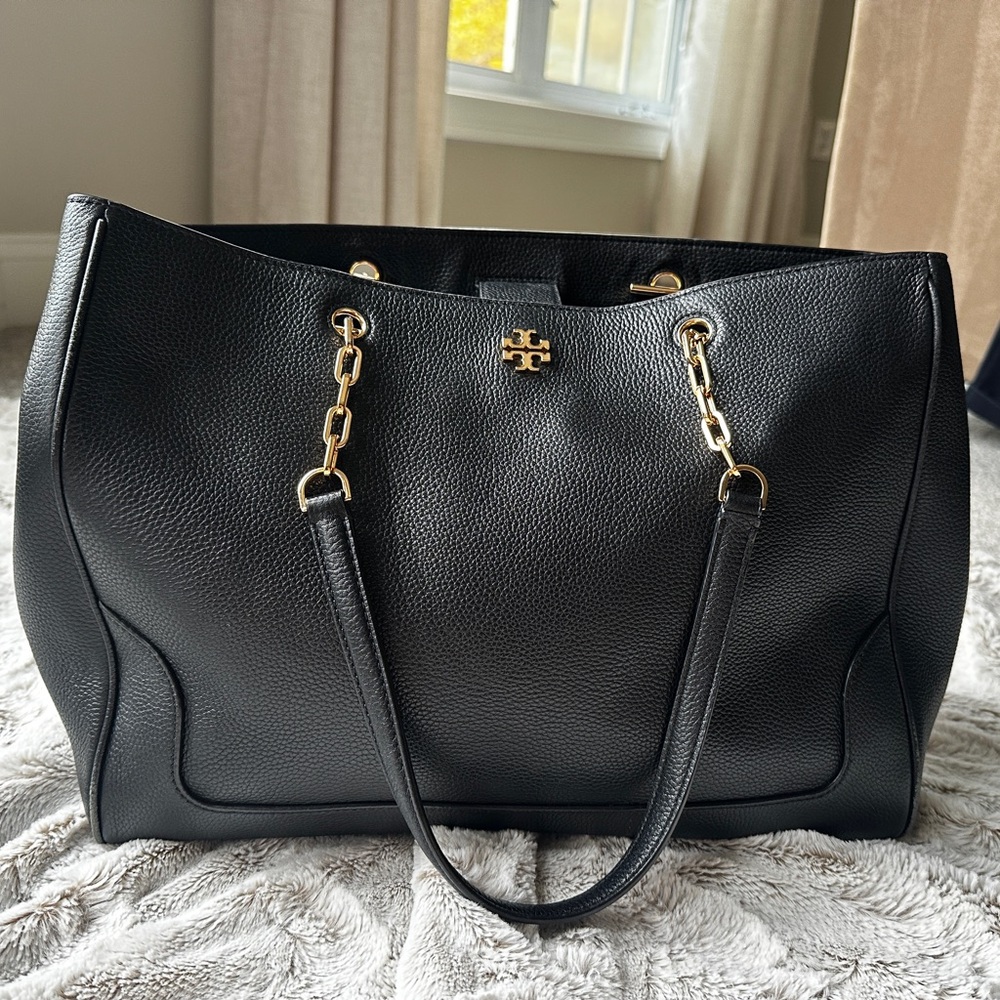 Tory Burch Marsden Black Pebbled Leather Tote